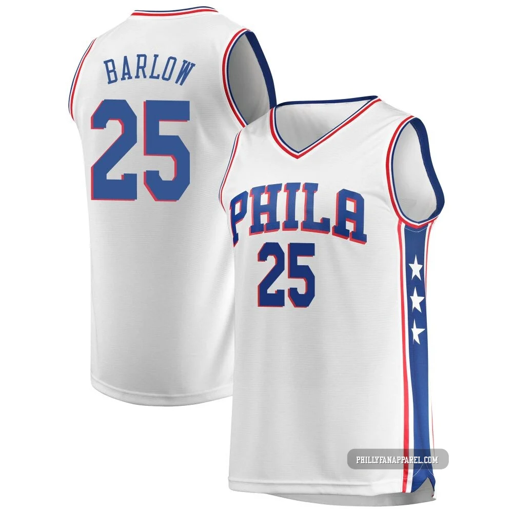 Dominick Barlow ＃25 Men's White Philadelphia 76ers Fast Break Jersey - Association Edition