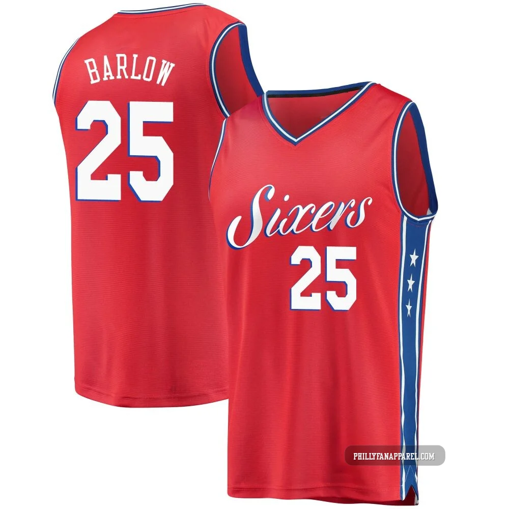 Dominick Barlow ＃25 Youth Red Philadelphia 76ers Fast Break Jersey - Statement Edition