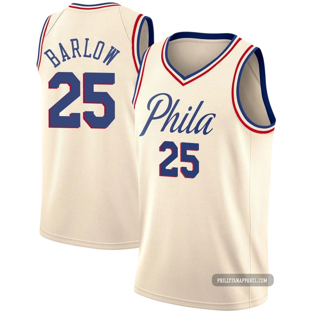 Dominick Barlow ＃25 Youth Swingman Cream Philadelphia 76ers Jersey - City Edition
