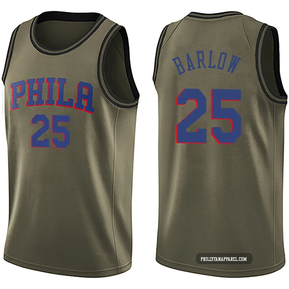 Dominick Barlow ＃25 Youth Swingman Green Philadelphia 76ers Salute to Service Jersey
