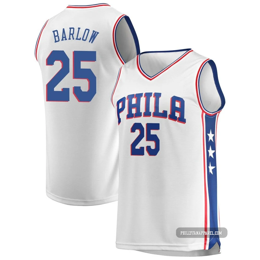 Dominick Barlow ＃25 Youth White Philadelphia 76ers Fast Break Jersey - Association Edition