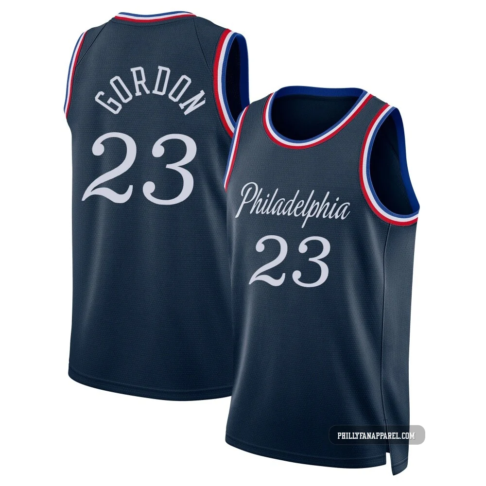Eric Gordon ＃23 Men's Swingman 2025/26 Philadelphia 76ers Navy City Edition Jersey