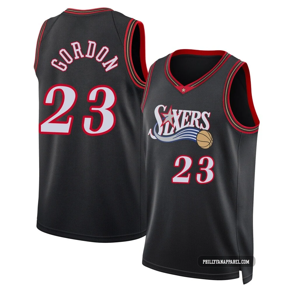 Eric Gordon ＃23 Men's Swingman Black Philadelphia 76ers Classic Edition Jersey