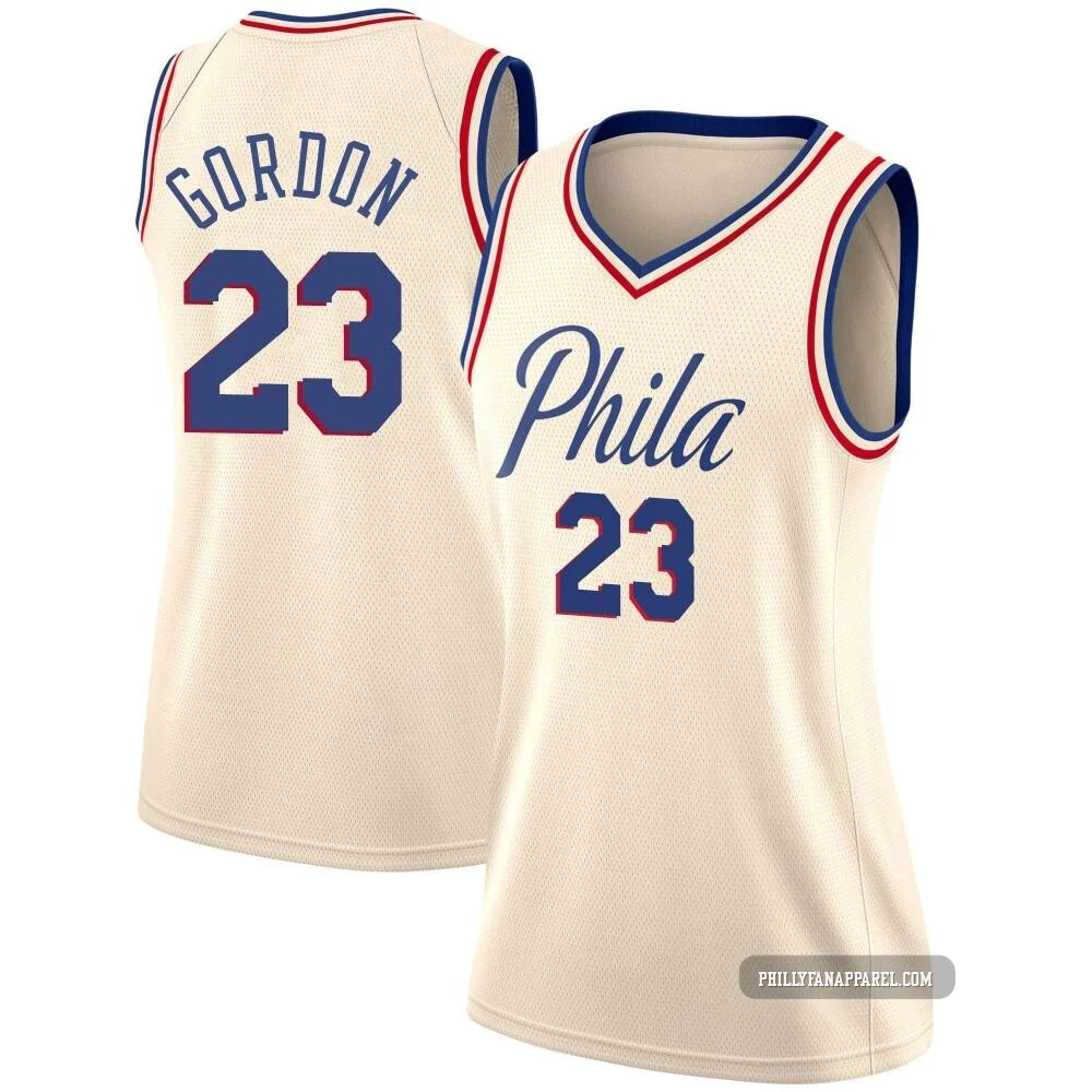 Eric Gordon ＃23 Women's Swingman Cream Philadelphia 76ers Jersey - City Edition