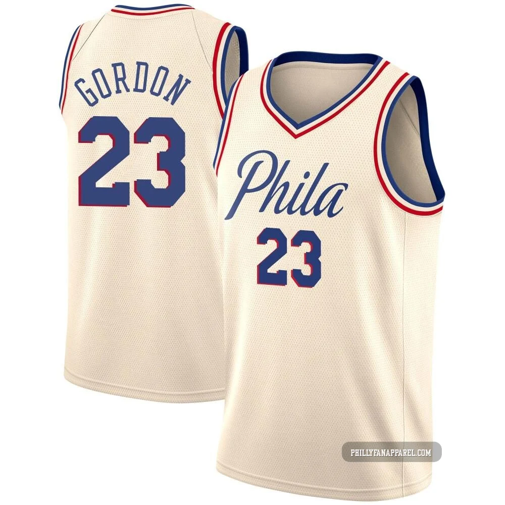 Eric Gordon ＃23 Youth Swingman Cream Philadelphia 76ers Jersey - City Edition
