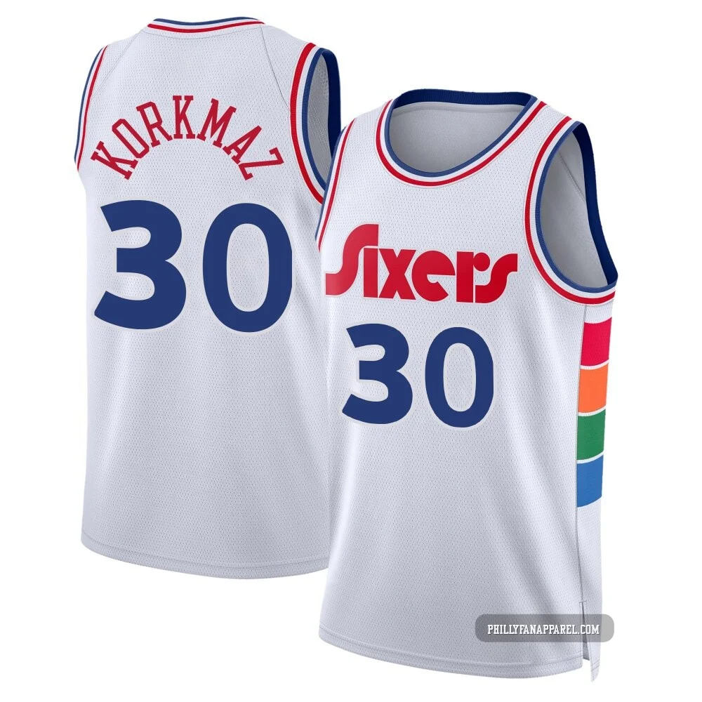 Furkan Korkmaz ＃30 Men's Swingman 2024/25 Philadelphia 76ers White City Edition Jersey