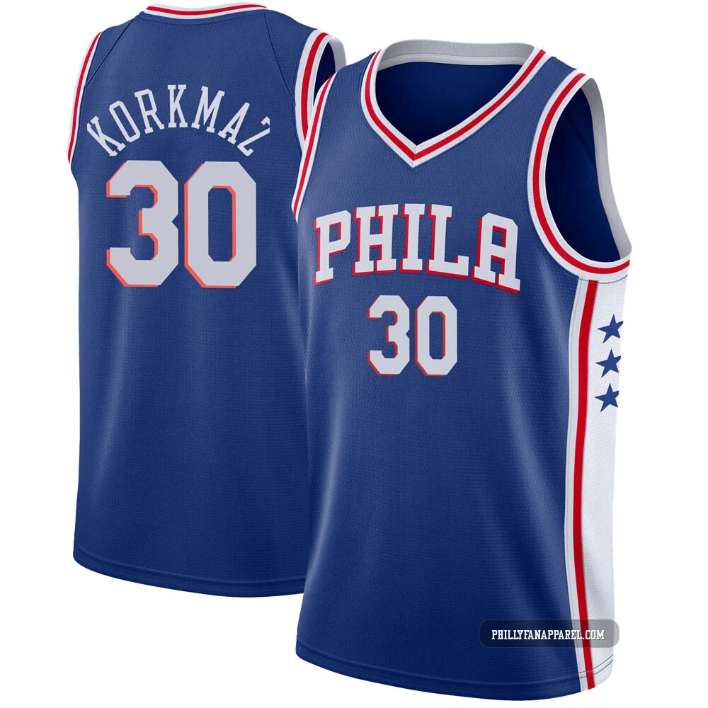 Furkan Korkmaz ＃30 Men's Swingman Blue Philadelphia 76ers Jersey - Icon Edition