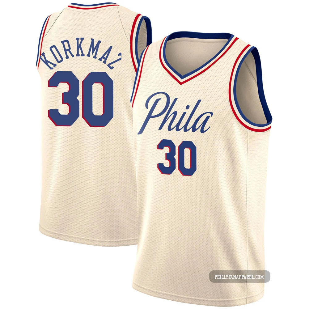 Furkan Korkmaz ＃30 Youth Swingman Cream Philadelphia 76ers Jersey - City Edition