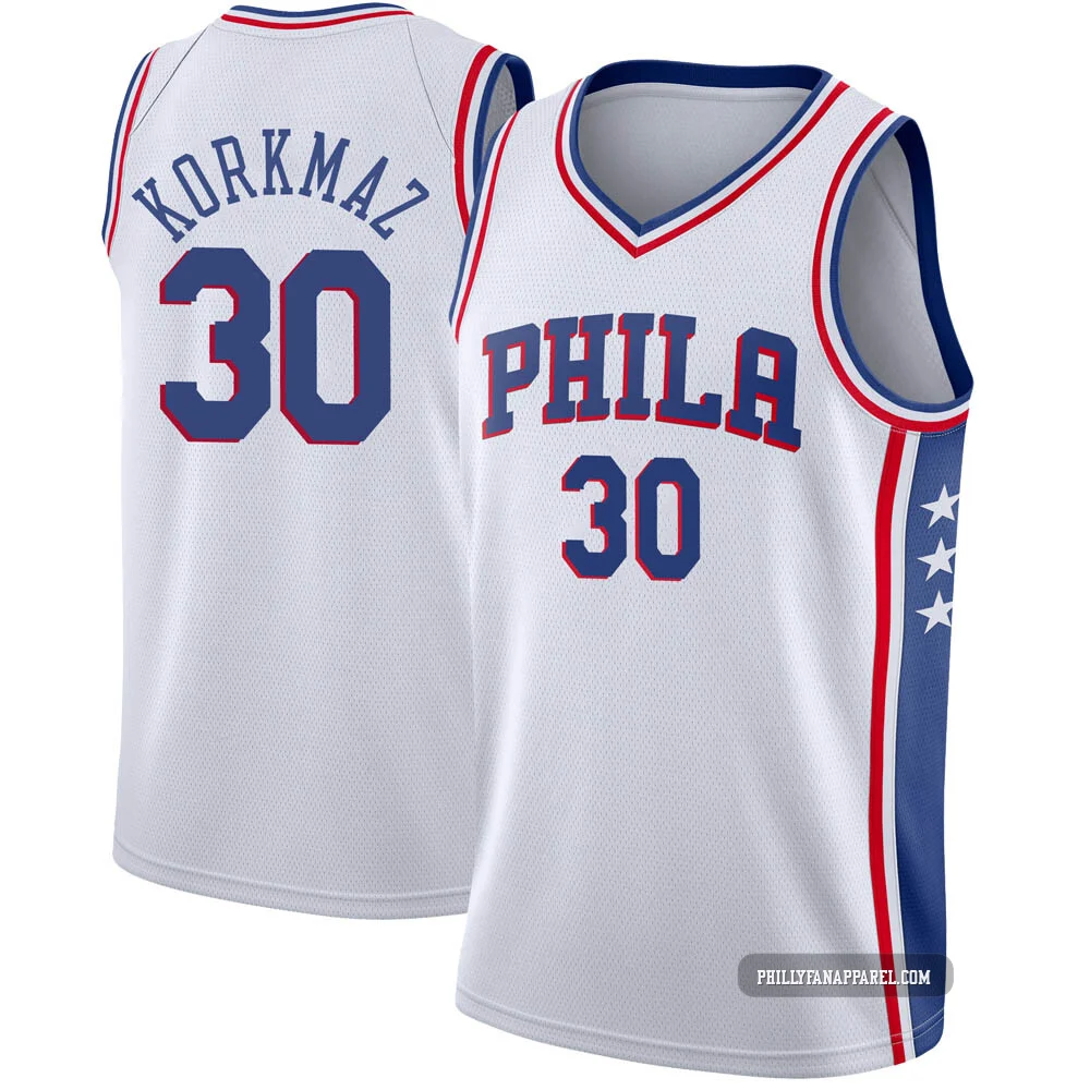 Furkan Korkmaz ＃30 Youth Swingman White Philadelphia 76ers Jersey - Association Edition