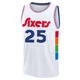 Isaiah Mobley ＃25 Men's 2024/25 Philadelphia 76ers White Fast Break City Edition Jersey