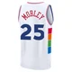 Isaiah Mobley ＃25 Men's 2024/25 Philadelphia 76ers White Fast Break City Edition Jersey