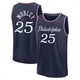 Isaiah Mobley ＃25 Men's 2025/26 Philadelphia 76ers Fast Break Navy City Edition Jersey