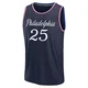 Isaiah Mobley ＃25 Men's 2025/26 Philadelphia 76ers Fast Break Navy City Edition Jersey