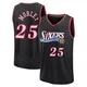 Isaiah Mobley ＃25 Youth Black Philadelphia 76ers Fast Break Classic Edition Jersey