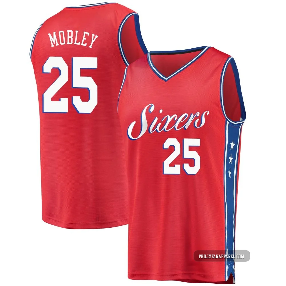 Isaiah Mobley ＃25 Youth Red Philadelphia 76ers Fast Break Jersey - Statement Edition