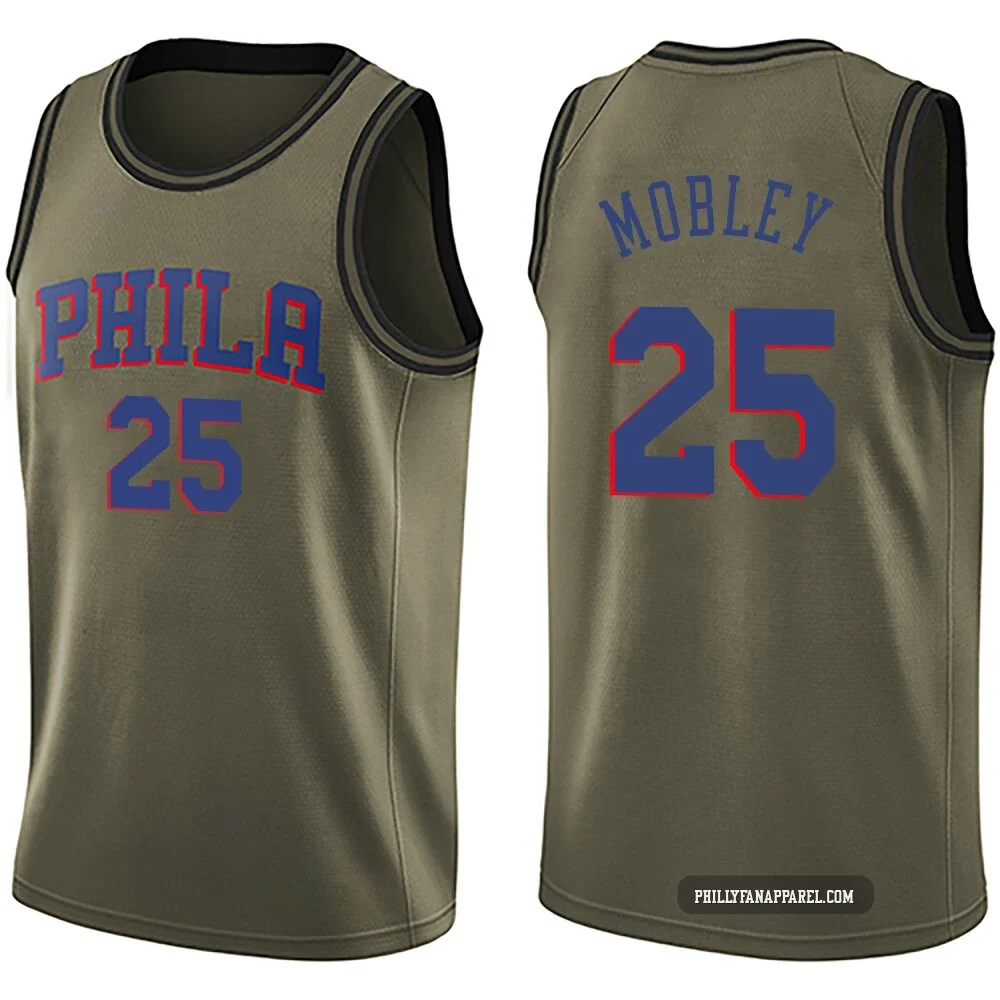 Isaiah Mobley ＃25 Youth Swingman Green Philadelphia 76ers Salute to Service Jersey