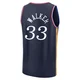 Jabari Walker ＃33 Men's 2025/26 Philadelphia 76ers Fast Break Navy City Edition Jersey