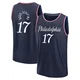 Jalen Hood-Schifino ＃17 Men's 2025/26 Philadelphia 76ers Fast Break Navy City Edition Jersey