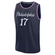 Jalen Hood-Schifino ＃17 Men's 2025/26 Philadelphia 76ers Fast Break Navy City Edition Jersey