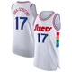 Jalen Hood-Schifino ＃17 Men's Authentic 2024/25 Philadelphia 76ers White City Edition Jersey