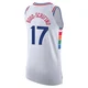 Jalen Hood-Schifino ＃17 Men's Authentic 2024/25 Philadelphia 76ers White City Edition Jersey