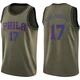 Jalen Hood-Schifino ＃17 Men's Swingman Green Philadelphia 76ers Salute to Service Jersey
