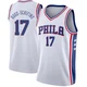 Jalen Hood-Schifino ＃17 Men's Swingman White Philadelphia 76ers Jersey - Association Edition