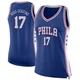 Jalen Hood-Schifino ＃17 Women's Swingman Blue Philadelphia 76ers Jersey - Icon Edition