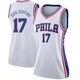 Jalen Hood-Schifino ＃17 Women's Swingman White Philadelphia 76ers Jersey - Association Edition