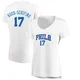 Jalen Hood-Schifino ＃17 Women's White Philadelphia 76ers Fast Break Jersey - Association Edition