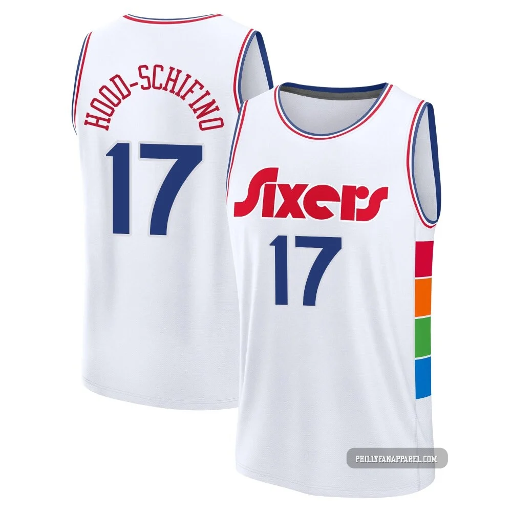 Jalen Hood-Schifino ＃17 Youth 2024/25 Philadelphia 76ers White Fast Break City Edition Jersey