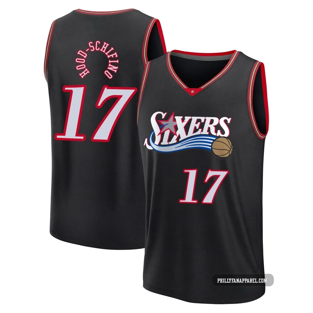 Jalen Hood-Schifino ＃17 Youth Black Philadelphia 76ers Fast Break Classic Edition Jersey