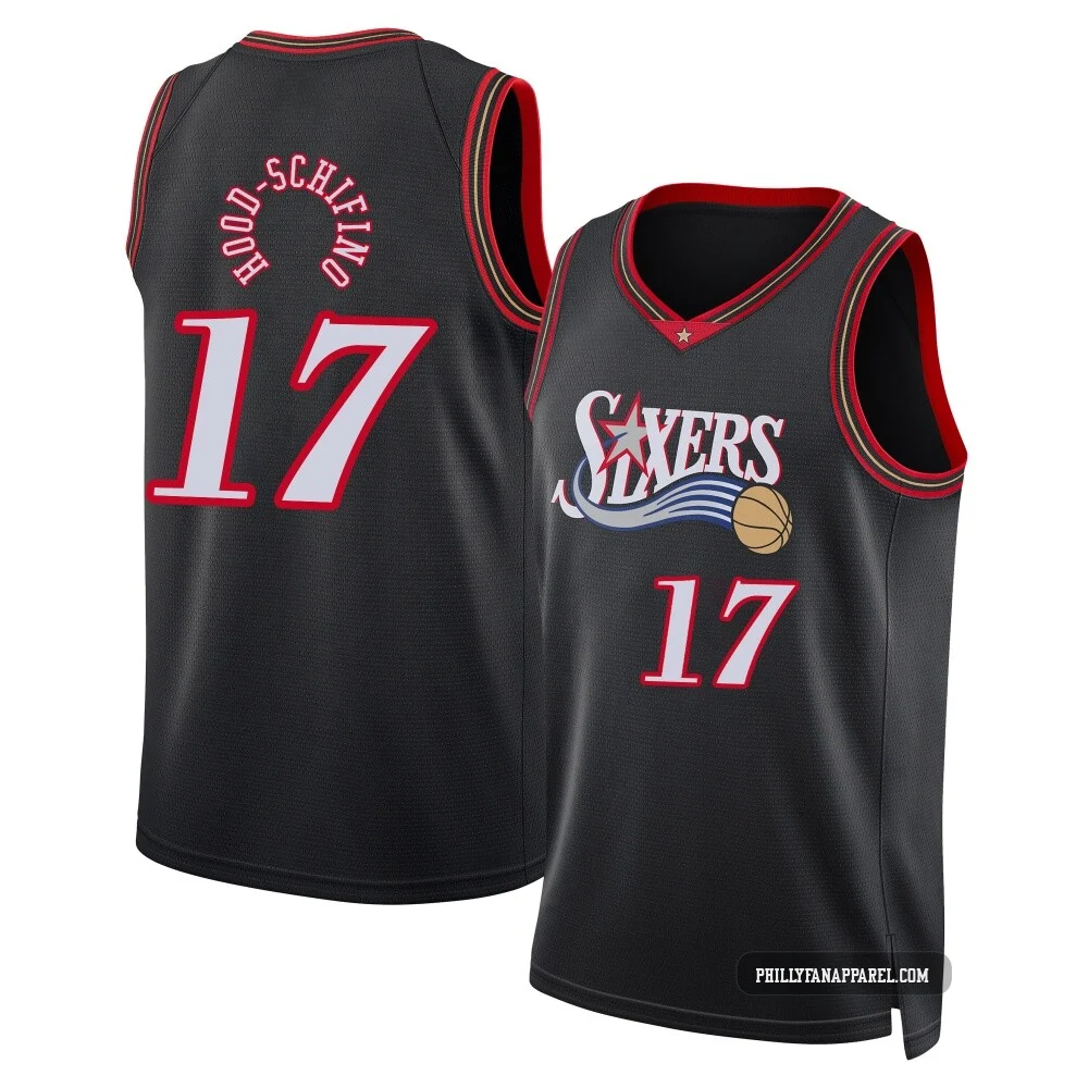 Jalen Hood-Schifino ＃17 Youth Swingman Black Philadelphia 76ers Classic Edition Jersey