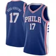 Jalen Hood-Schifino ＃17 Youth Swingman Blue Philadelphia 76ers Jersey - Icon Edition