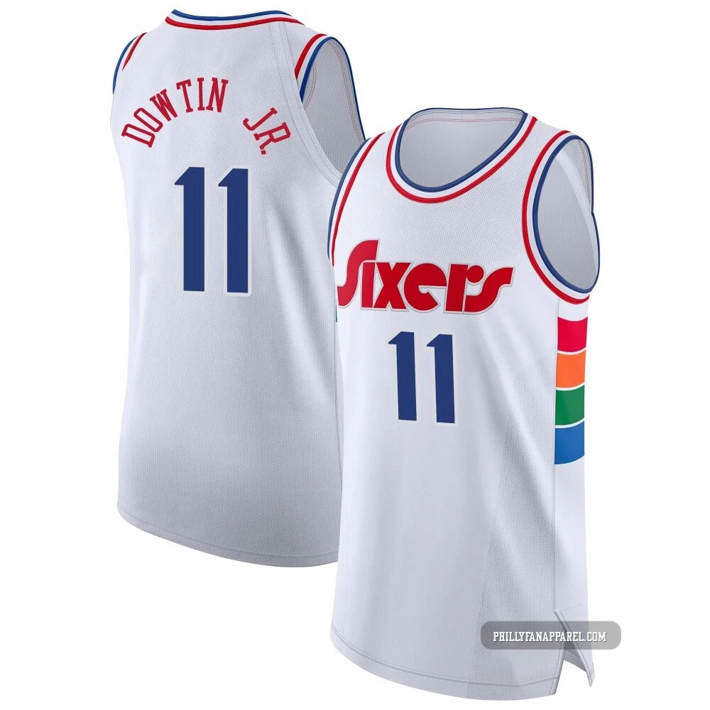 Jeff Dowtin Jr. ＃11 Men's Authentic 2024/25 Philadelphia 76ers White City Edition Jersey