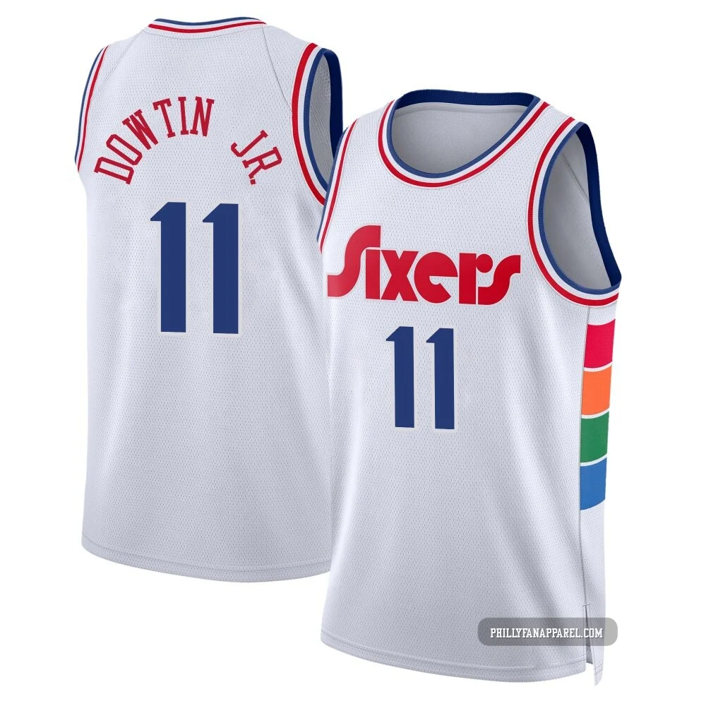 Jeff Dowtin Jr. ＃11 Men's Swingman 2024/25 Philadelphia 76ers White City Edition Jersey