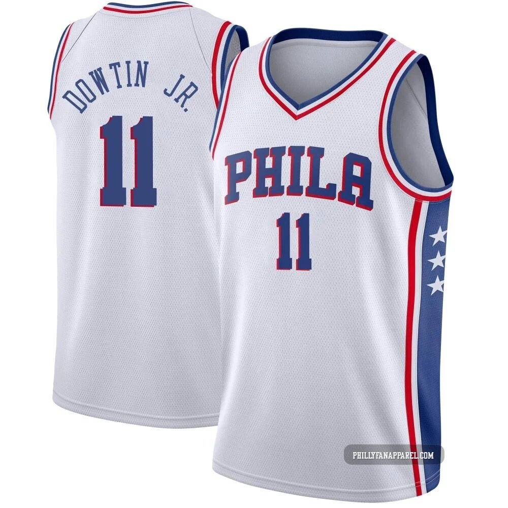 Jeff Dowtin Jr. ＃11 Men's Swingman White Philadelphia 76ers Jersey - Association Edition
