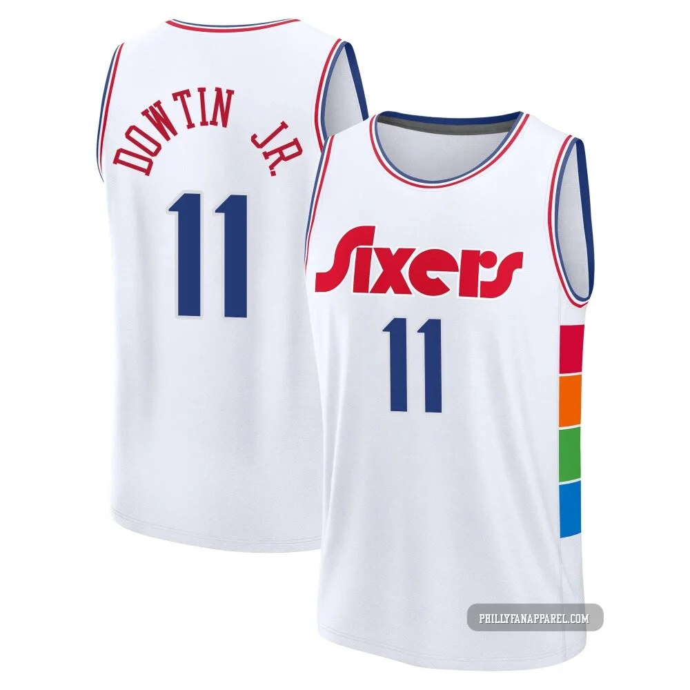Jeff Dowtin Jr. ＃11 Youth 2024/25 Philadelphia 76ers White Fast Break City Edition Jersey