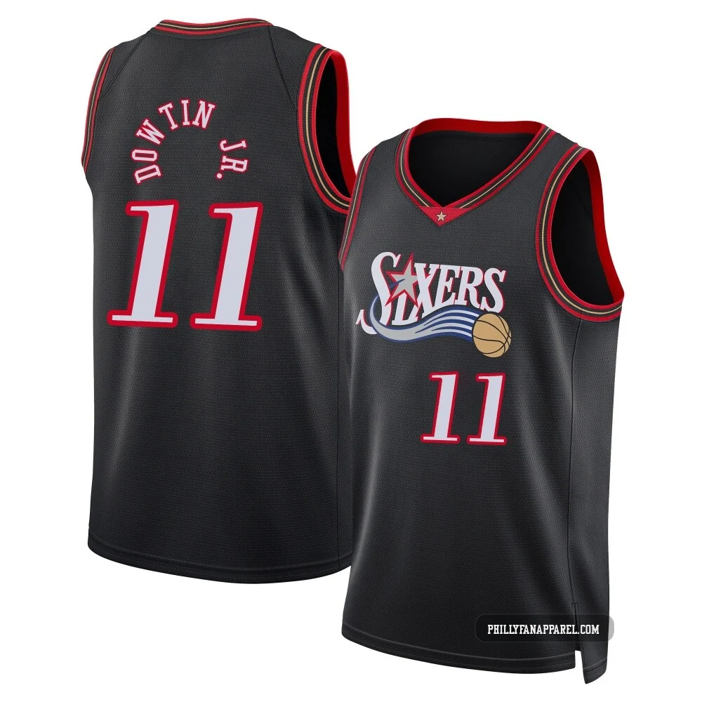 Jeff Dowtin Jr. ＃11 Youth Swingman Black Philadelphia 76ers Classic Edition Jersey
