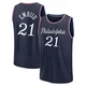 Joel Embiid ＃21 Men's 2025/26 Philadelphia 76ers Fast Break Navy City Edition Jersey