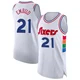 Joel Embiid ＃21 Men's Authentic 2024/25 Philadelphia 76ers White City Edition Jersey