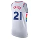 Joel Embiid ＃21 Men's Authentic 2024/25 Philadelphia 76ers White City Edition Jersey