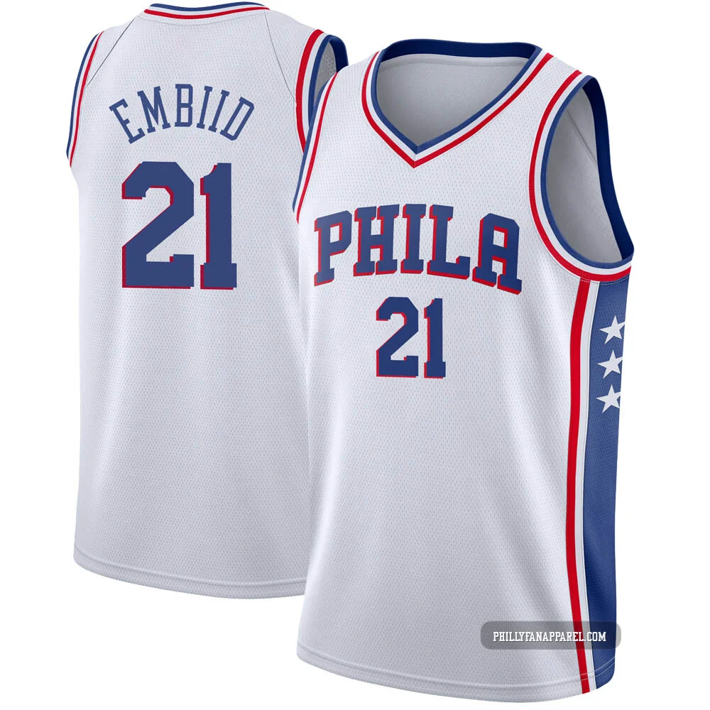 Joel Embiid ＃21 Men's Swingman White Philadelphia 76ers Jersey - Association Edition