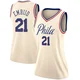 Joel Embiid ＃21 Women's Swingman Cream Philadelphia 76ers Jersey - City Edition