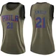 Joel Embiid ＃21 Women's Swingman Green Philadelphia 76ers Salute to Service Jersey