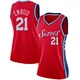 Joel Embiid ＃21 Women's Swingman Red Philadelphia 76ers Jersey - Statement Edition