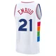 Joel Embiid ＃21 Youth 2024/25 Philadelphia 76ers White Fast Break City Edition Jersey