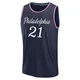 Joel Embiid ＃21 Youth 2025/26 Philadelphia 76ers Fast Break Navy City Edition Jersey
