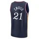Joel Embiid ＃21 Youth 2025/26 Philadelphia 76ers Fast Break Navy City Edition Jersey