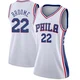 Johni Broome ＃22 Women's Swingman White Philadelphia 76ers Jersey - Association Edition